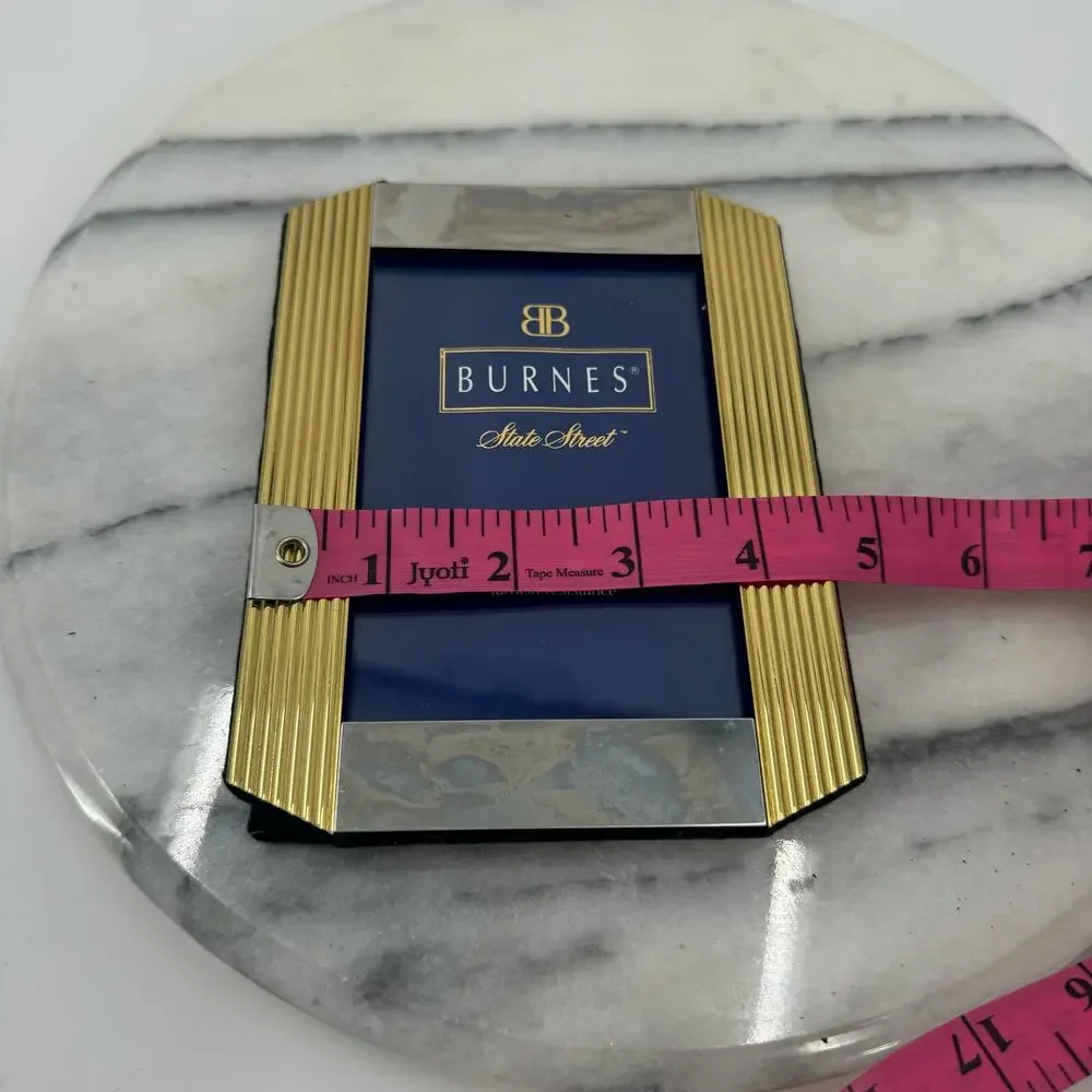 Burnes 3.5 X 5 gold and Silver Ornate Art deco Picture Frame